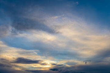 Beautiful of the clouds during sunset.