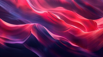 A mesmerizing depiction of Antelope Canyon near Page, Arizona. The image features vibrant, flowing red and purple tones that create an abstract and dreamlike vision.