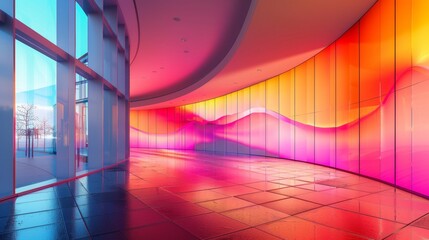 Creative architectural backdrop featuring vibrant hues and captivating designs, designed to enhance virtual meeting environments