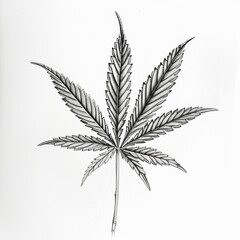 Vector illustration of cannabis plant leaf.