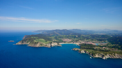Fototapeta na wymiar Aerial photography of the Gorliz cliffs on the coast of Bizkaia