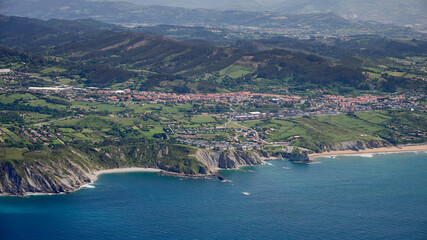 Fototapeta premium Aerial photography of the coast of Getxo