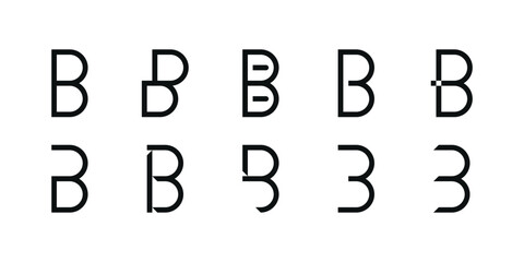 Logo collection, abstract letter B logo design. Icons for business of minimalist, elegant, simple. Premium Vector © gibran fatih