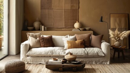 Transform your living room into a tranquil oasis with earth tone decor, fostering a sense of peace and balance.