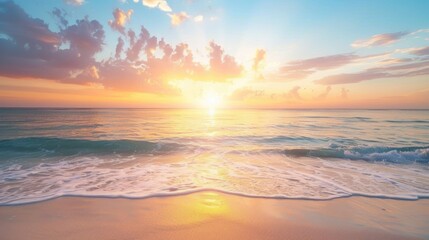 Fototapeta premium Beautiful Sunrise over Beach with Natural Background
