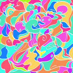 freehand doodle art stress release colorful background vector noise full color no concept