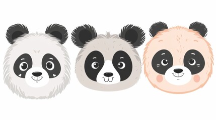 Fototapeta premium Panda. Flat vector illustration of cute animal. Baby nursery art.