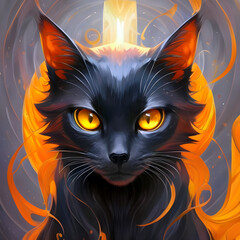 cat with orange eyes