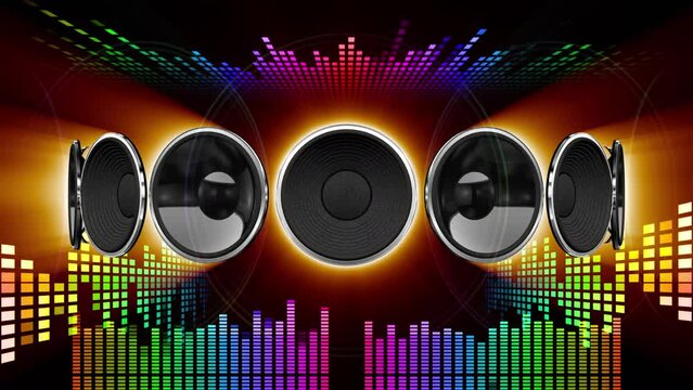 Disco club party audio speaker CG background