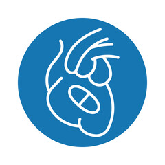 Antiarrhythmics line black icon. Vector isolated button.