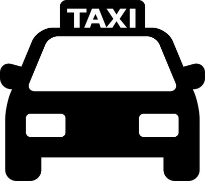 recommend clip art: Black taxi isolated vector icon.