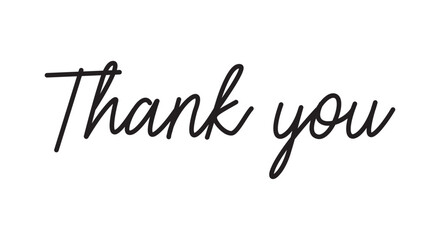Thank You handwritten inscription. Hand drawn lettering. Thank You calligraphy. Thank you card. Vector illustration. Use on cards, banner, poster, sticker, packaging and other suitable place.