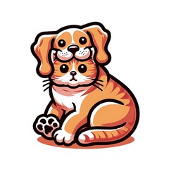 Fototapeta premium A cat design drawing graphic and dog design drawing graphic cartoon eyecatching engaging uniqueaccessible.
