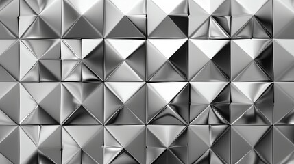 Obraz premium Reflective metal tiles in a geometric layout, abstract and contemporary design, seamless vector pattern, polished surface