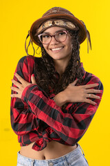 20-year-old adult woman in typical Brazilian 