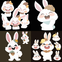 cute rabbit cartoon laugh