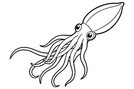 black and white squid cartoon