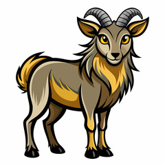 solid-black-outline-goral-animal-vector