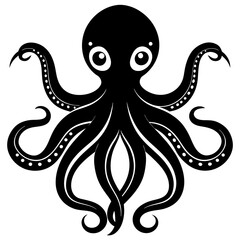 Cute octopus vector silhouette