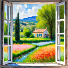 Window to Serenity: Landscape Painting