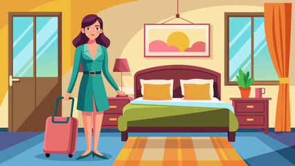 tourist-woman-with-her-luggage-in-hotel-bedroom