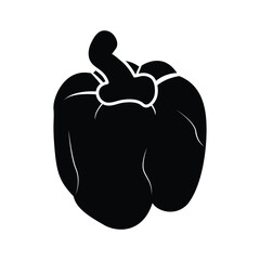 Healthy food capsicum silhouette  vector