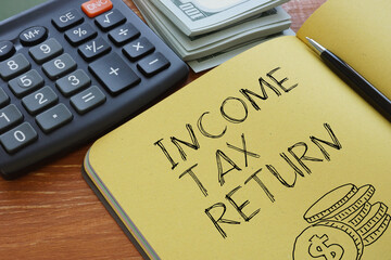 Income tax return ITR is shown using the text