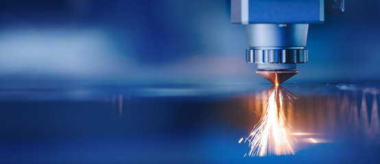 Laser cut engraving, Metallurgy milling plasma cutting of metal CNC. Concept background modern...
