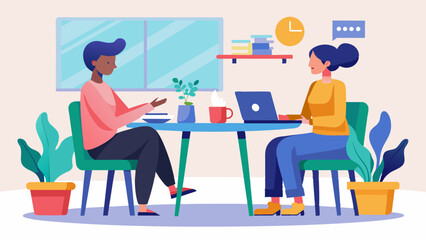 two-people-discussing-by-sitting-on-chairs-around