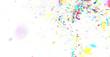  Multicolored confetti on white