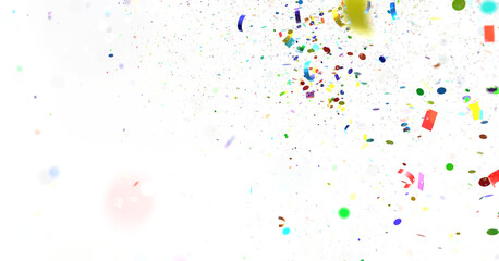  Multicolored confetti on white