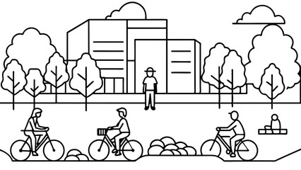 urban-park--an-urban-park-with-people-cycling-and