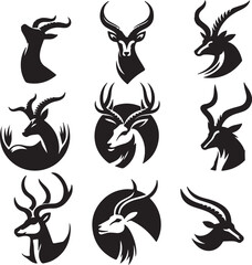 deer set vector silhouette illustration 