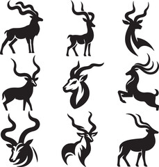set of deer silhouettes
