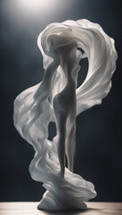 Naklejka premium Ethereal Wave Sculpture Against Dark Background