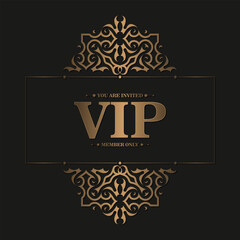 luxury dark vip card in ornament texture