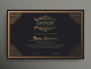 Luxury achievement certificate best award diploma design