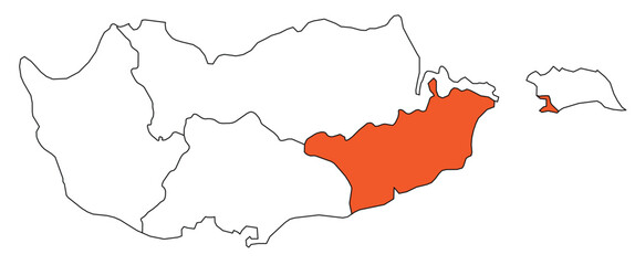 Obraz premium Outline of the map of the region of Cyprus - Larnaca Region