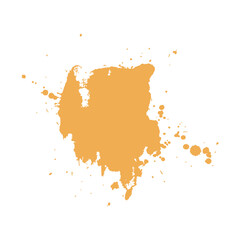 Obraz premium brown tea shade ink paint brush drop