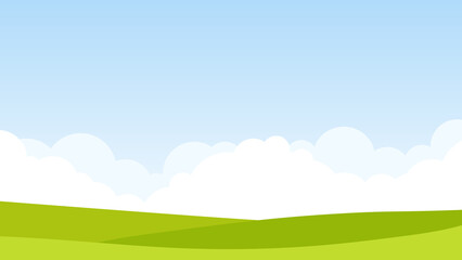 Country summer landscape of green field, sky and clouds © Yevheniia