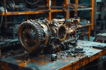 Machine close up on table