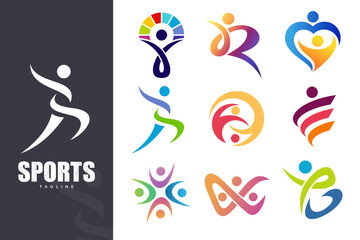 collection people abstract logo. people logotype template. Vector illustration