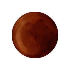 Rye whole grain bun bread with sourdough, watercolor illustration. For prints on textile and paper, clothes, plates and dishes design, decoration for kitchen, restaurant menus, recipes, cookbook