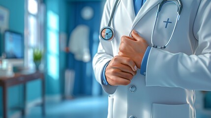 Obraz premium Doctor in hospital hallway