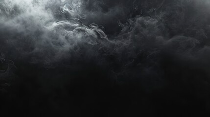 smoke effect on black background in monochrome