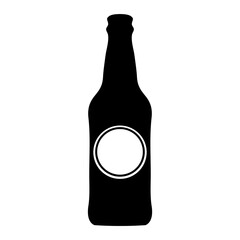 A black silhouette of a beer bottle monogram