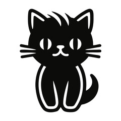 A cute cat with large eyes and a simple, minimalist design
