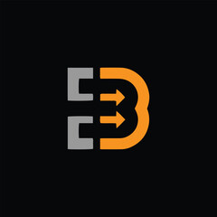b text logo design vector