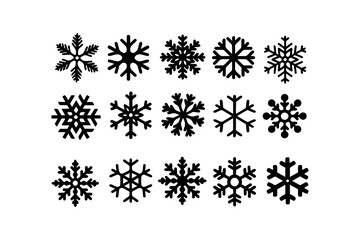 Variety of Black Snowflake. Vector icon.