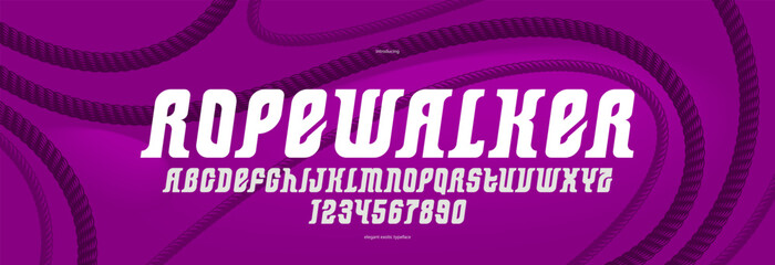 Elegant luxury font with experimental letter shapes, exclusive italic beauty vector typeface for logos and emblems, retro strong typography for headlines and slogans. © Sylverarts